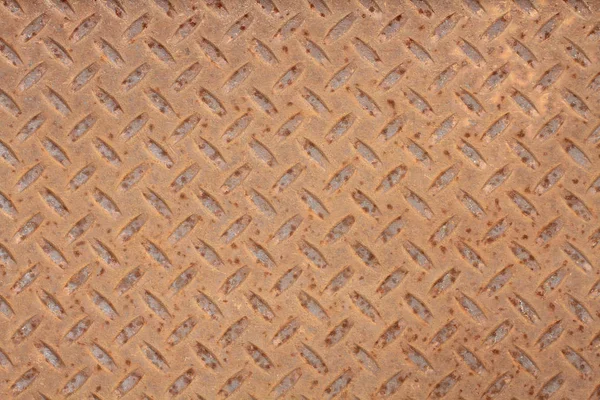 Rusty metal sheet - textured metal background with non slip repetitive pattern — Stock Photo, Image