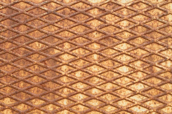 Rusty metal sheet - textured metal background with non slip repetitive pattern — Stock Photo, Image