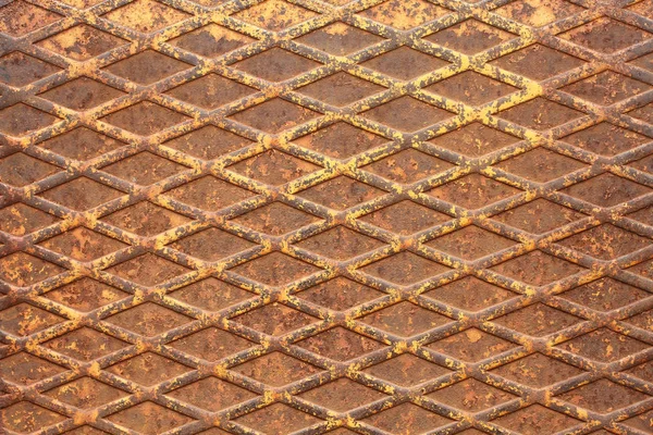 Rusty metal sheet - textured metal background with non slip repetitive pattern — Stock Photo, Image