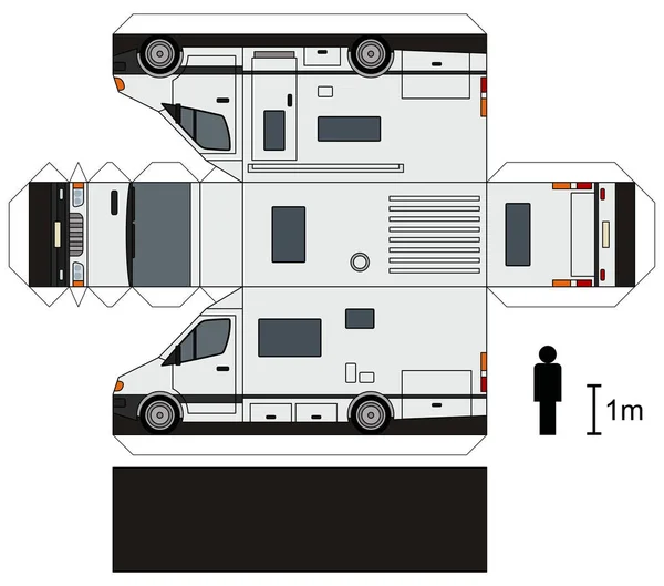 Papír modell egy lakókocsi — Stock Vector