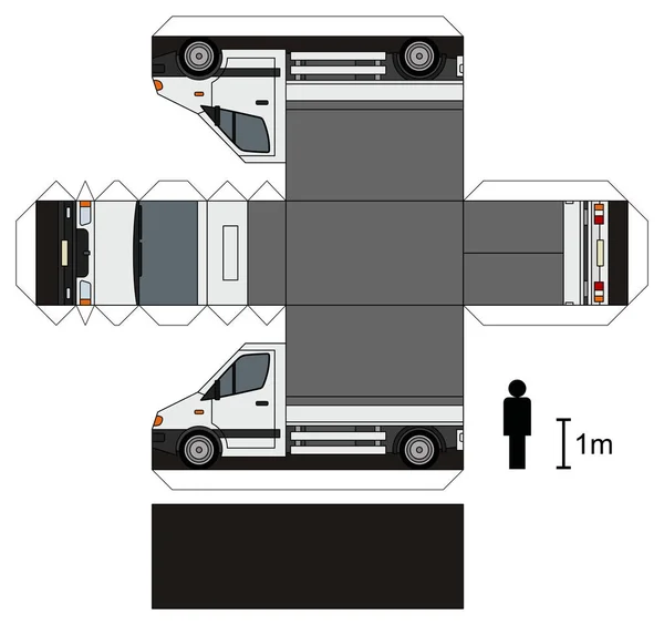 Modello di carta di un piccolo camion — Vettoriale Stock