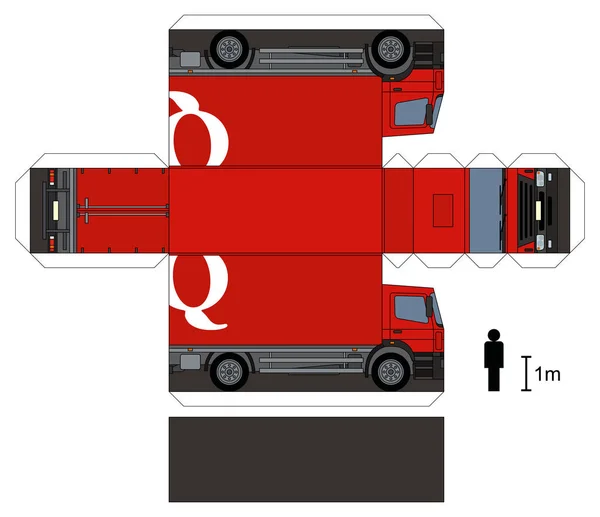 Papieren model van een vrachtwagen — Stockvector