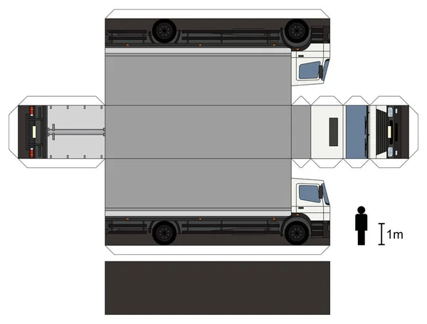 Papier modelu samochodu ciężarowego — Wektor stockowy