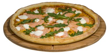 Tahtada somon pizzası