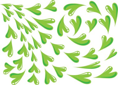 güzel renkli kalp şekiller kümesi çizim