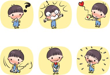  Çizim karikatür çocuk seti