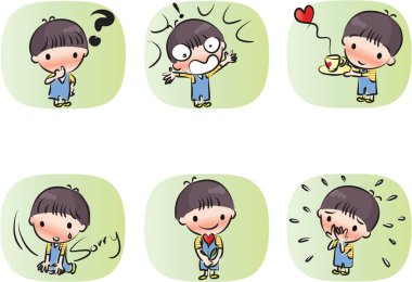 Çizim karikatür çocuk seti