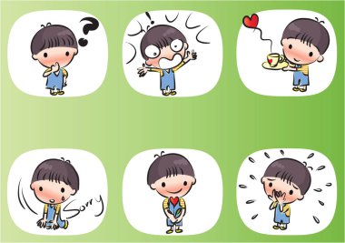 Çizim karikatür çocuk seti