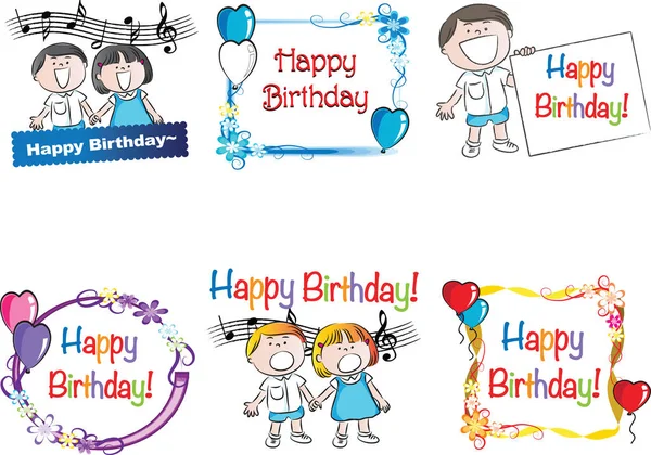 Zestaw Happy Birthday Card — Zdjęcie stockowe