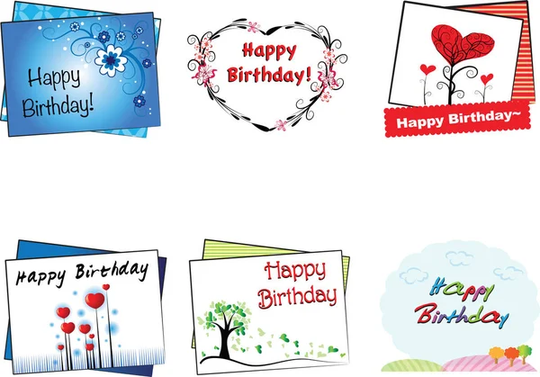 Zestaw Happy Birthday Card — Zdjęcie stockowe