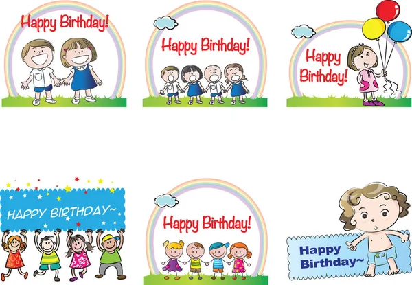 Happy birthday card set — Stock Photo, Image