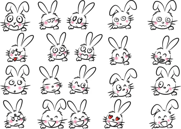 Cartoon rabbit set — Stock Photo, Image