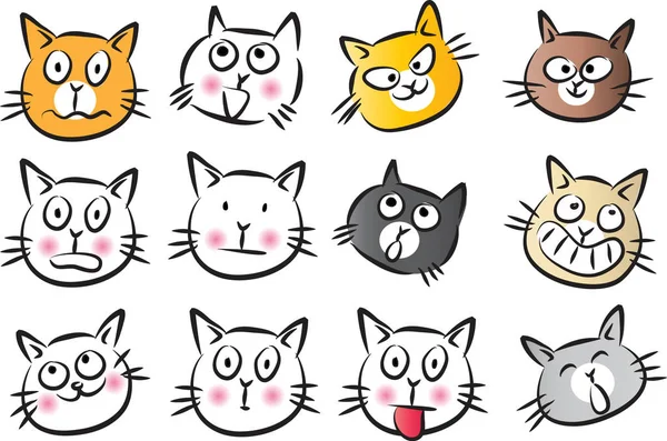 Cat cartoon set — Stockfoto