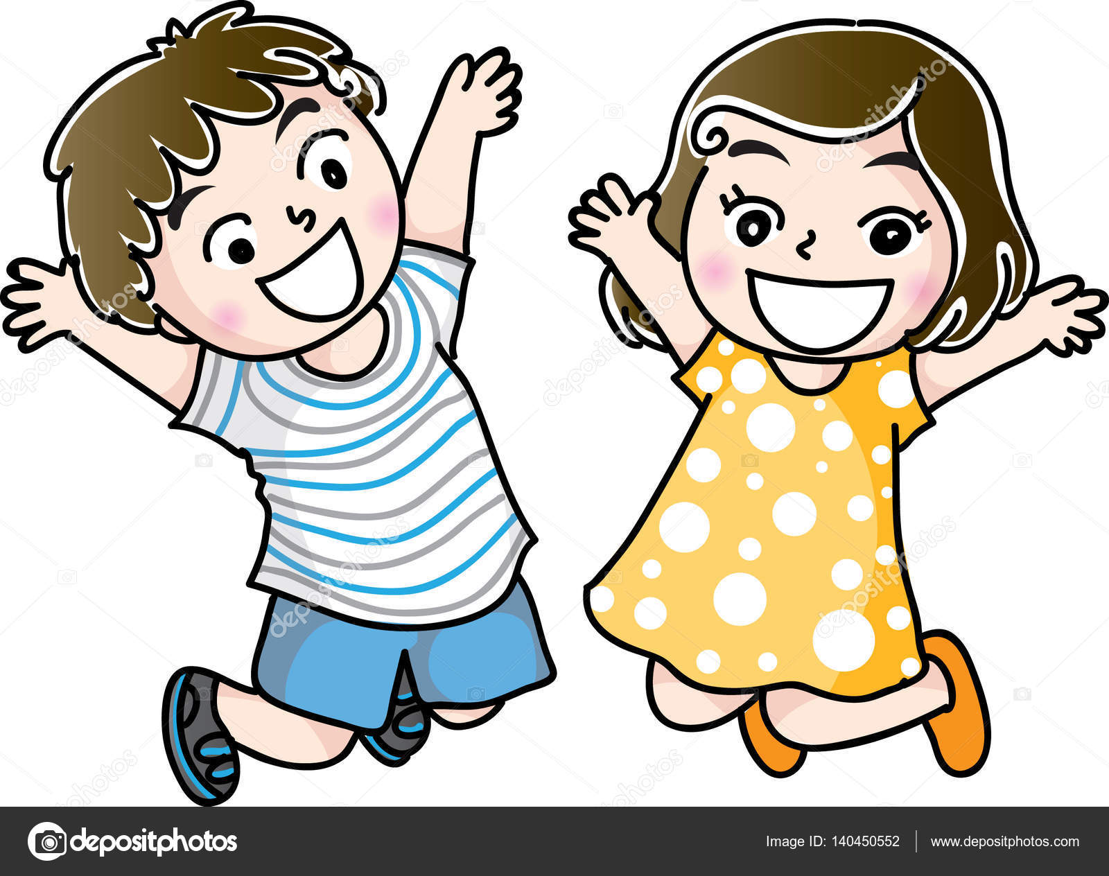 Drawing Boy And Girl Cartoon Drawing Boy And Girl Stock Photo