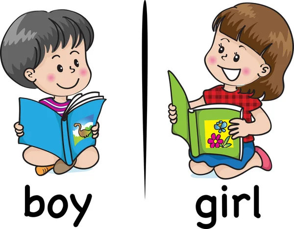 Хлопчик і дівчинка векторний малюнок — стоковий вектор