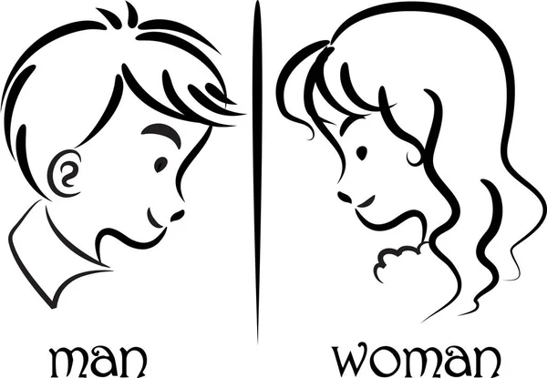 Uomo e donna — Vettoriale Stock