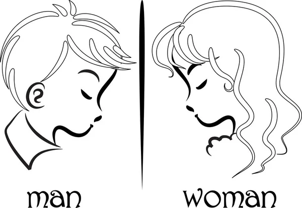 矢量绘图的男人和女人 — 图库矢量图片