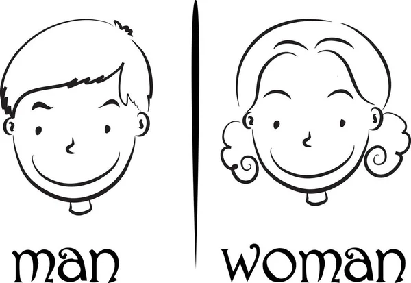 Wektor rysunek mężczyzny i kobiety — Wektor stockowy