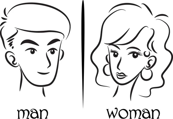 矢量绘图的男人和女人 — 图库矢量图片
