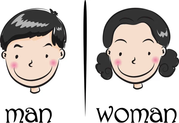 Vector dibujo hombre y mujer — Vector de stock