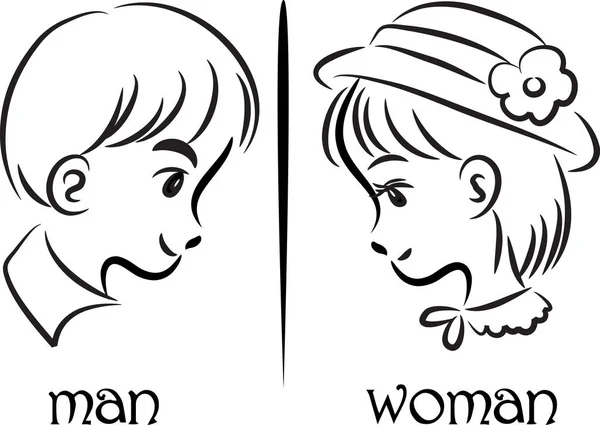 Dessin vectoriel homme et femme — Image vectorielle