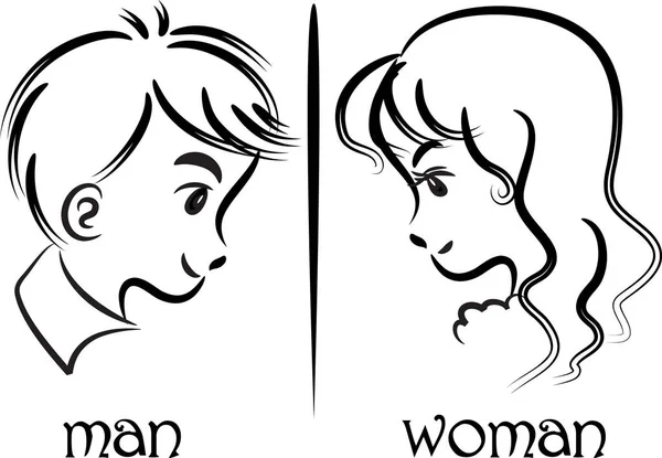 Dessin vectoriel homme et femme — Image vectorielle