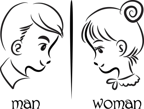 Vector dibujo hombre y mujer — Vector de stock