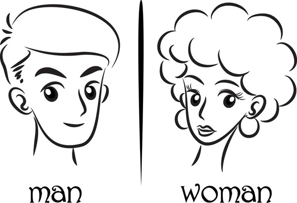 Dessin vectoriel homme et femme — Image vectorielle