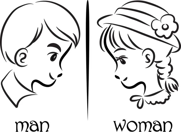 Dessin vectoriel homme et femme — Image vectorielle