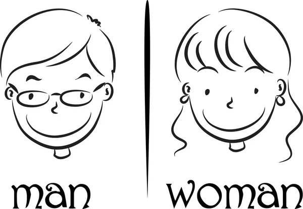 Vector dibujo hombre y mujer — Vector de stock