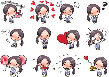 Güzellik yüz set çizim vektör