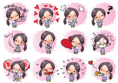 Güzellik yüz set çizim vektör