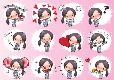 Güzellik yüz set çizim vektör