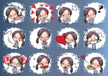 Güzellik yüz set çizim vektör