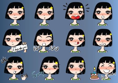 Güzellik yüz set çizim vektör