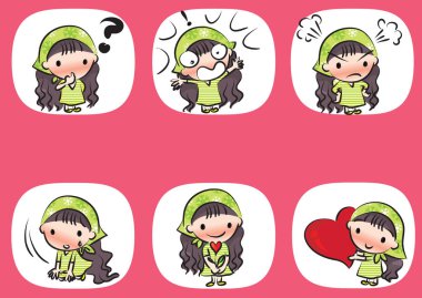 Güzellik yüz set çizim vektör