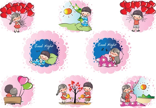 Valentine 's Day Card Cartoon Liebhaber — Stockvektor