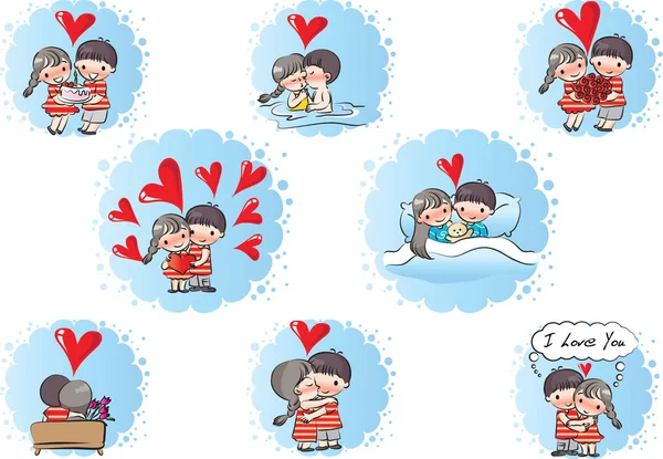 Valentine 's Day carte amant de dessin animé — Image vectorielle