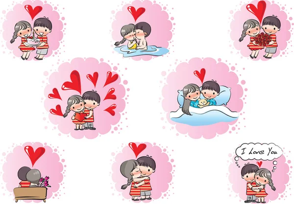 Valentine 's Day card cartoon lover — Stock Vector