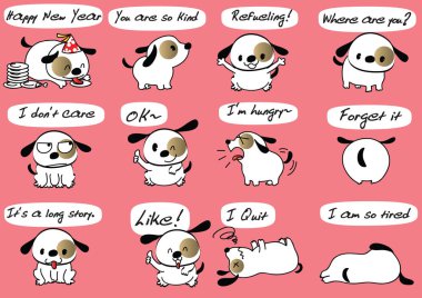 vektör çizim şirin köpek yavrusu seti