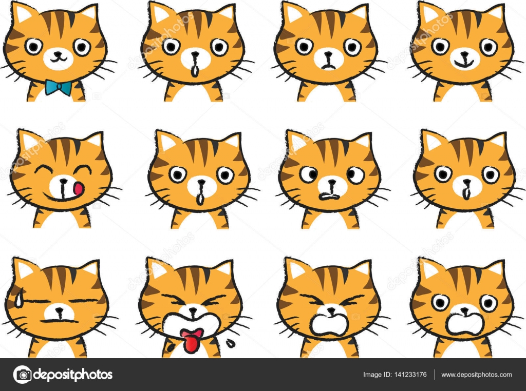 Cartoon cat face set Stock Vector Image by ©wenpei #141233176