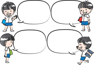 Konuşma baloncuklu çocuklar