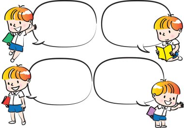 Konuşma baloncuklu çocuklar