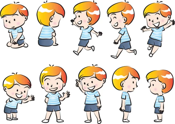 Dibujos animados escuela niños conjunto — Vector de stock