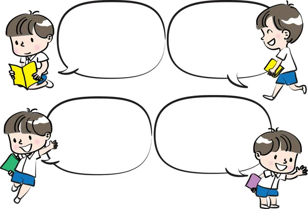 Konuşma baloncuklu çocuklar — Stok Vektör