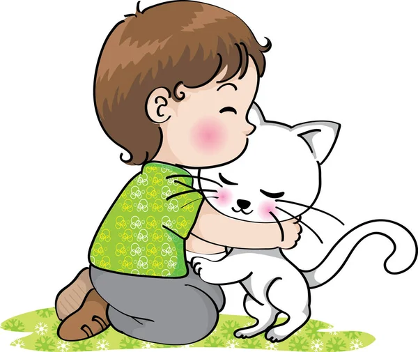 Kids with pets — Stock Vector