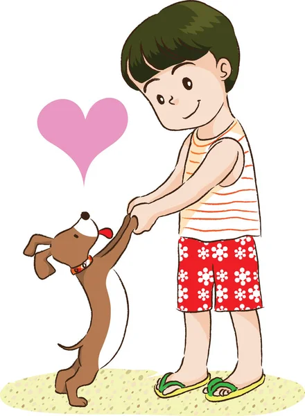 Niños con mascotas — Archivo Imágenes Vectoriales