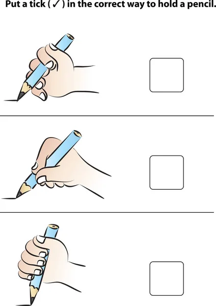 Правильный способ держать карандаш — стоковое фото