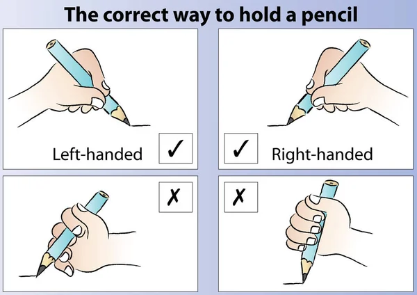 A helyes módja annak, hogy tartsa a ceruzát — Stock Fotó