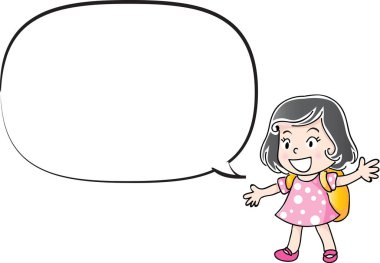 Vektör çizim çocuklar konuşma balonu ile konuşmak